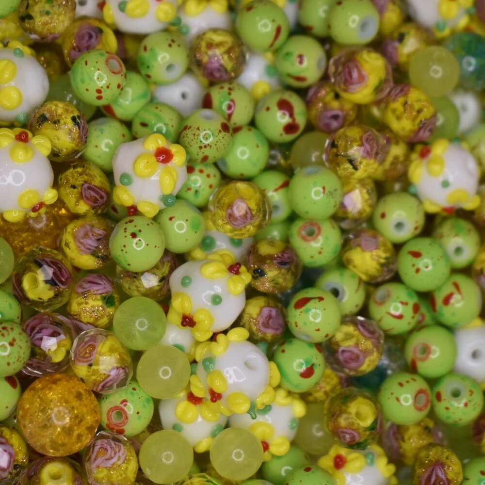 Spring flowers bead scoops BOGO